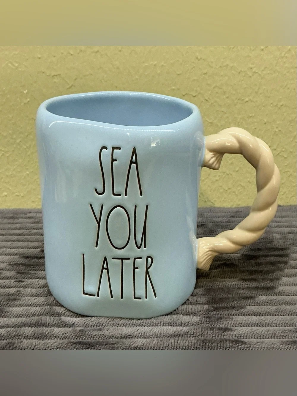 Rae Dunn Mug Sea You Later Blue Ceramic Ocean Summer Beach Farmhouse Decor 16oz